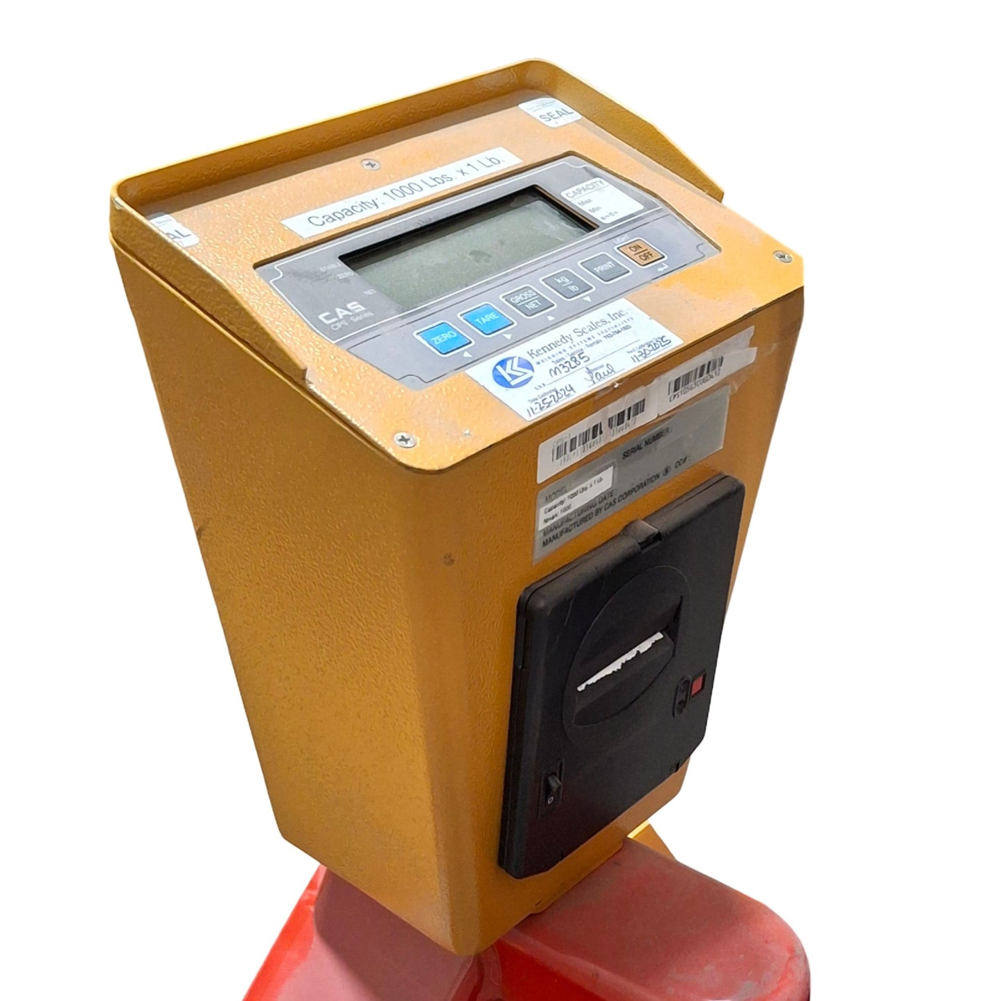 Used CAS CPS-1C Pallet Scale, 1000lbs x 1lb, 705mm W x 1200mm L Forks, w/ Charger