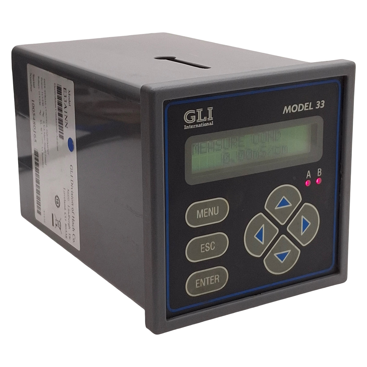 Used GLI E33A1NN Electrodeless Conductivity Analyzer, 115/230VAC, 0/4-20mA, 1/4 DIN