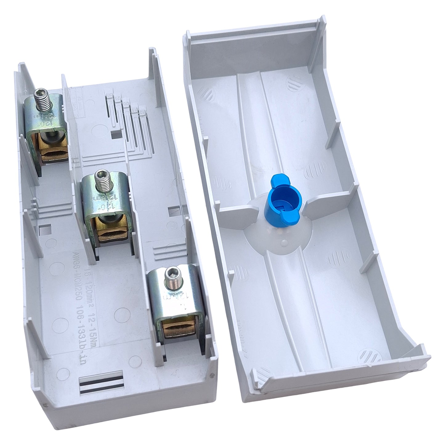 Used Wohner 01243 Connection Terminal Plate For 12x5-30x10 Busbars, 3-Pole, 440A Max