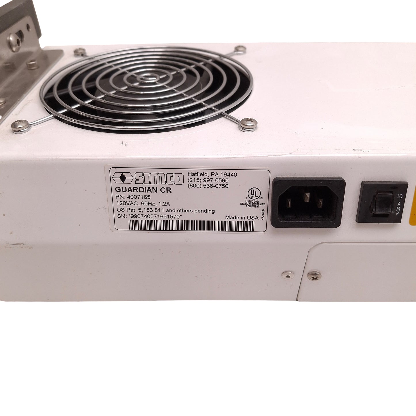 Used Simco 4007165 Guardian CR Ionizing Air Blower, 3-Fan, 120VAC, 135/270cfm