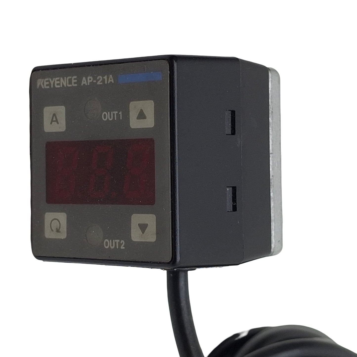 Used Keyence AP-21A Digital Pressure Sensor, NPN, 12-24VDC, 0~-14.5psi Range, Rc1/8