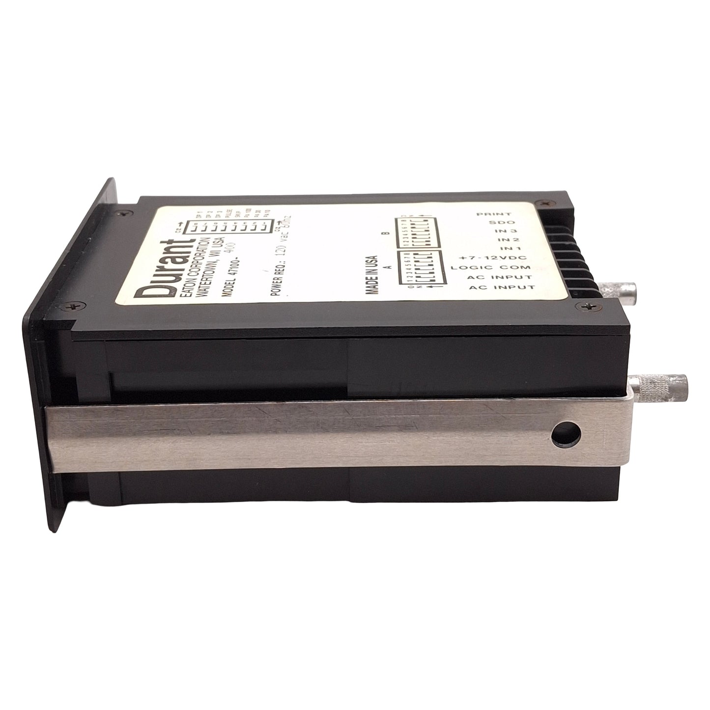 Used Eaton Durant 47100-400 Timer/Counter Rate Meter, +7-12VDC Logic, 1/8 DIN, 120VAC
