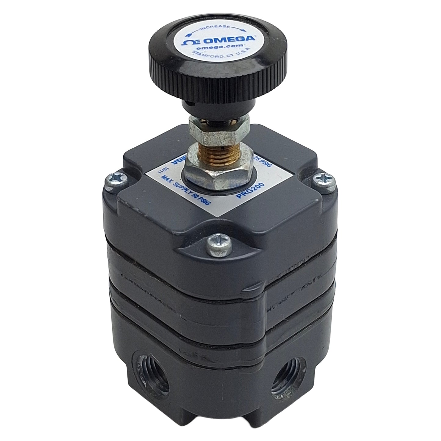 Used Omega PRG200-25 Pressure Regulator, 1/4in NPT, 0.5-25psig Range, 50psig Max