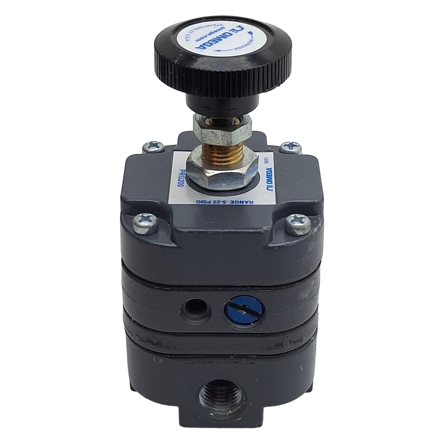 Used Omega PRG200-25 Pressure Regulator, 1/4in NPT, 0.5-25psig Range, 50psig Max