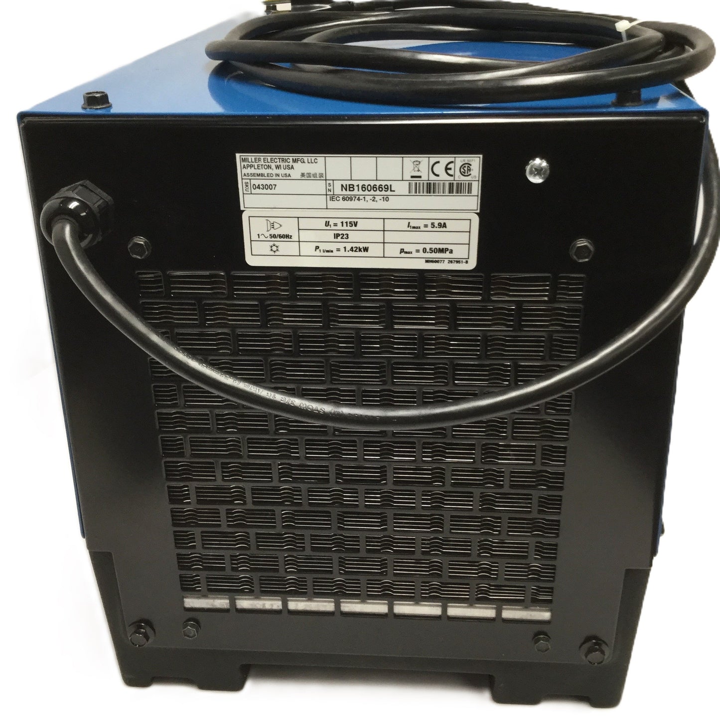 Used Miller Coolmate 3 TIG Torch Welding Chiller Cooling System, 3-Gallon Tank 115VAC