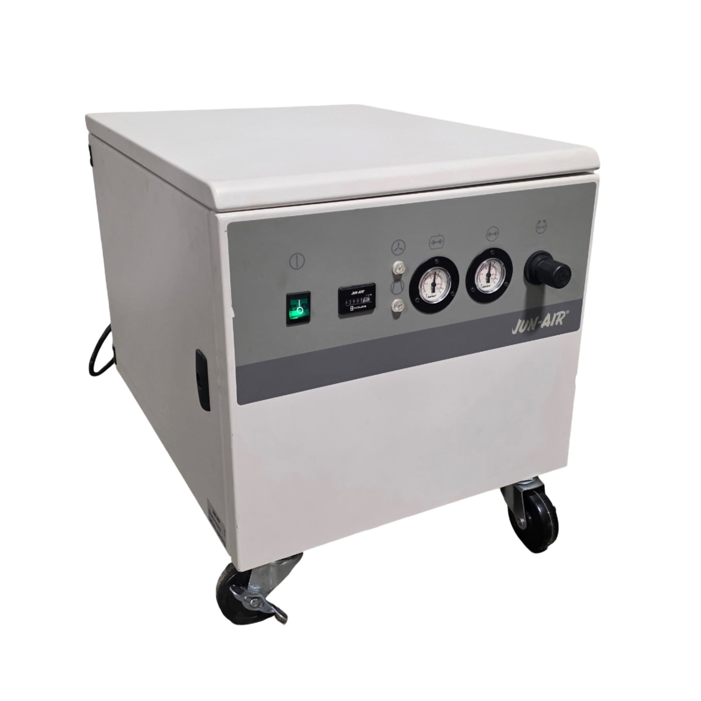 Used JUN-AIR OF302-4M Oiless Rocking Piston Compressor 0.6Hp, 120psi, 4 Liter, 120VAC