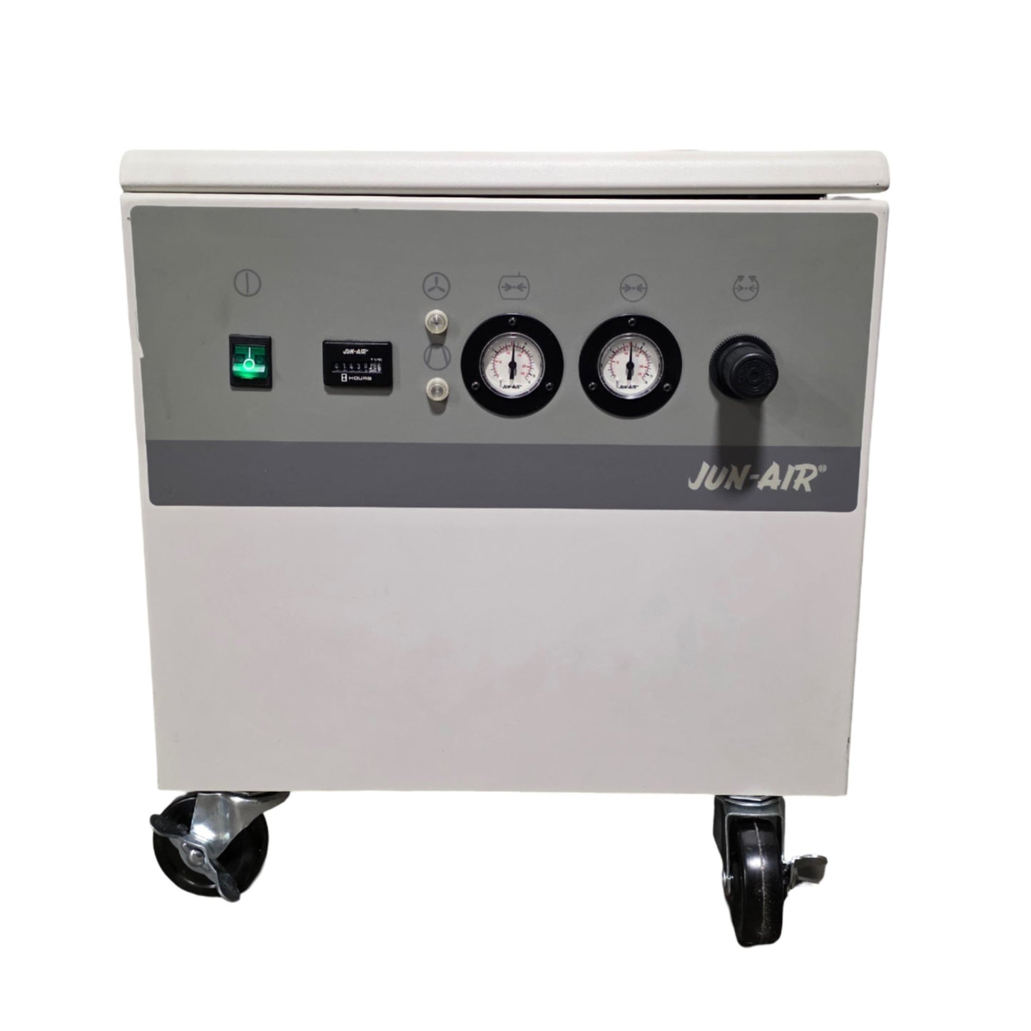 Used JUN-AIR OF302-4M Oiless Rocking Piston Compressor 0.6Hp, 120psi, 4 Liter, 120VAC