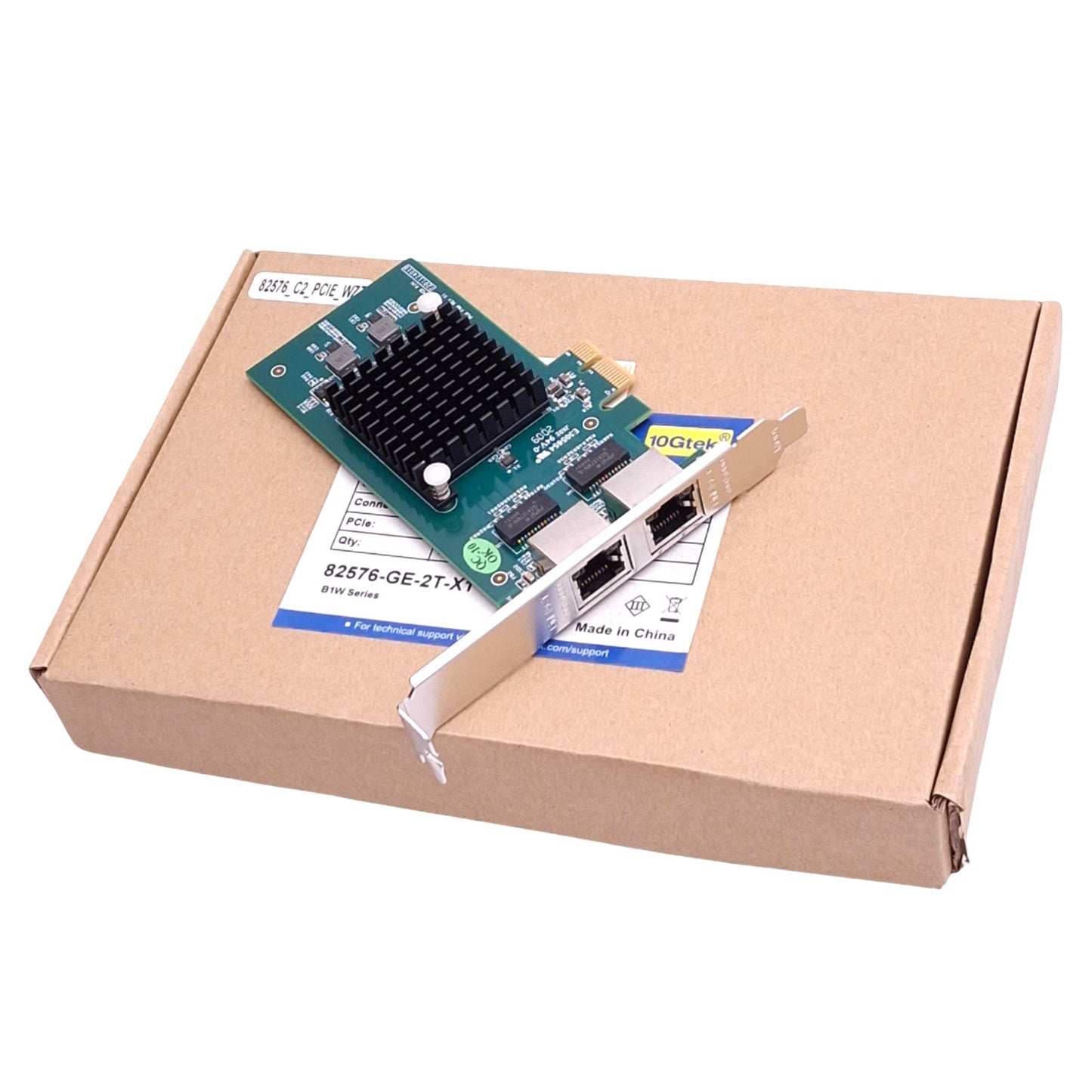 New 10Gtek 82576-GE-2T-X1 Dual Port Network Adapter Card, RJ45, 10/100/1000Mbps