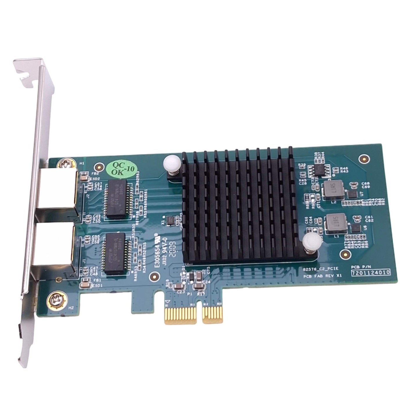 New 10Gtek 82576-GE-2T-X1 Dual Port Network Adapter Card, RJ45, 10/100/1000Mbps