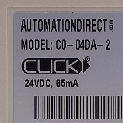 Used Automation Direct C0-04DA-2 Analog Voltage Output Model 4-Channel, 0-10VDC Out