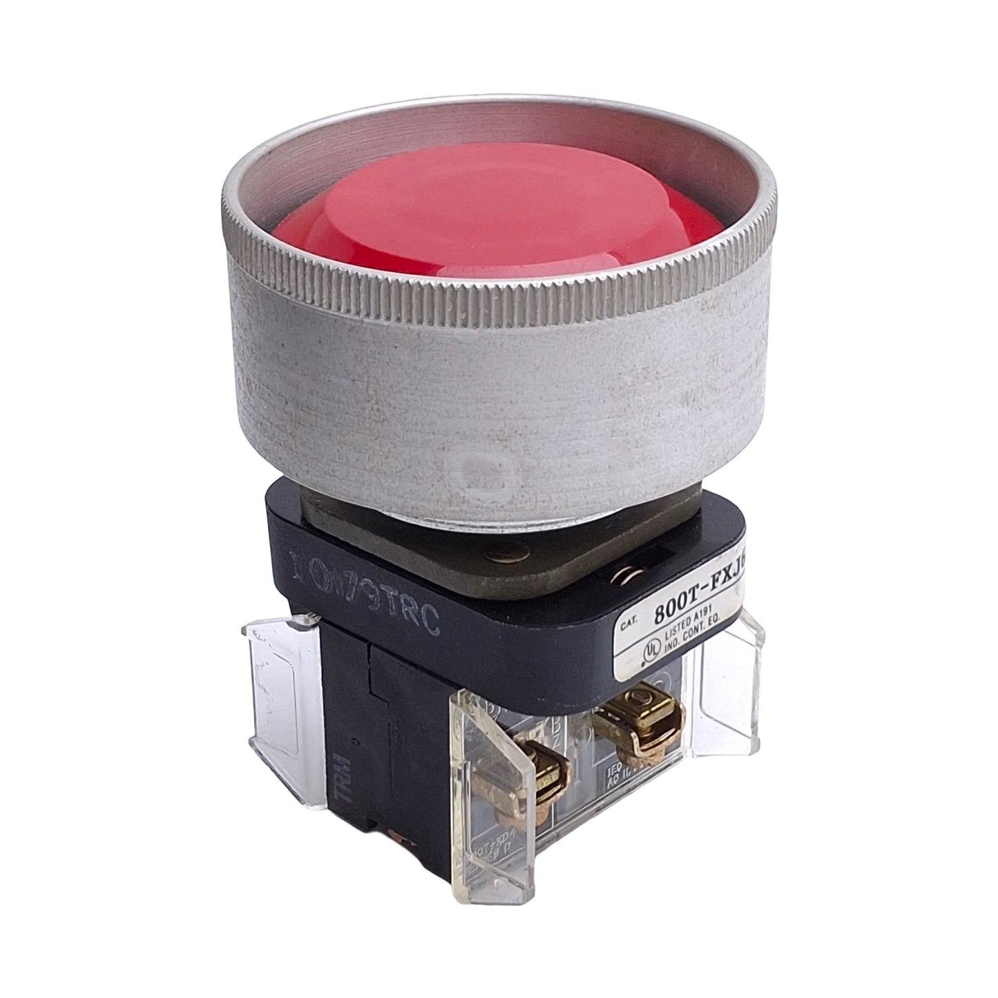 Used Allen Bradley 800T-FXJ6D4 E-Stop Button w/ Full Guard & 2 NC Contacts, 600V 10A