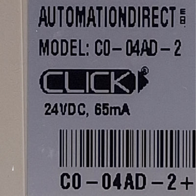 Used Automation Direct C0-04AD-2 Analog Voltage Input Model 4-Channel, 0-10VDC Range