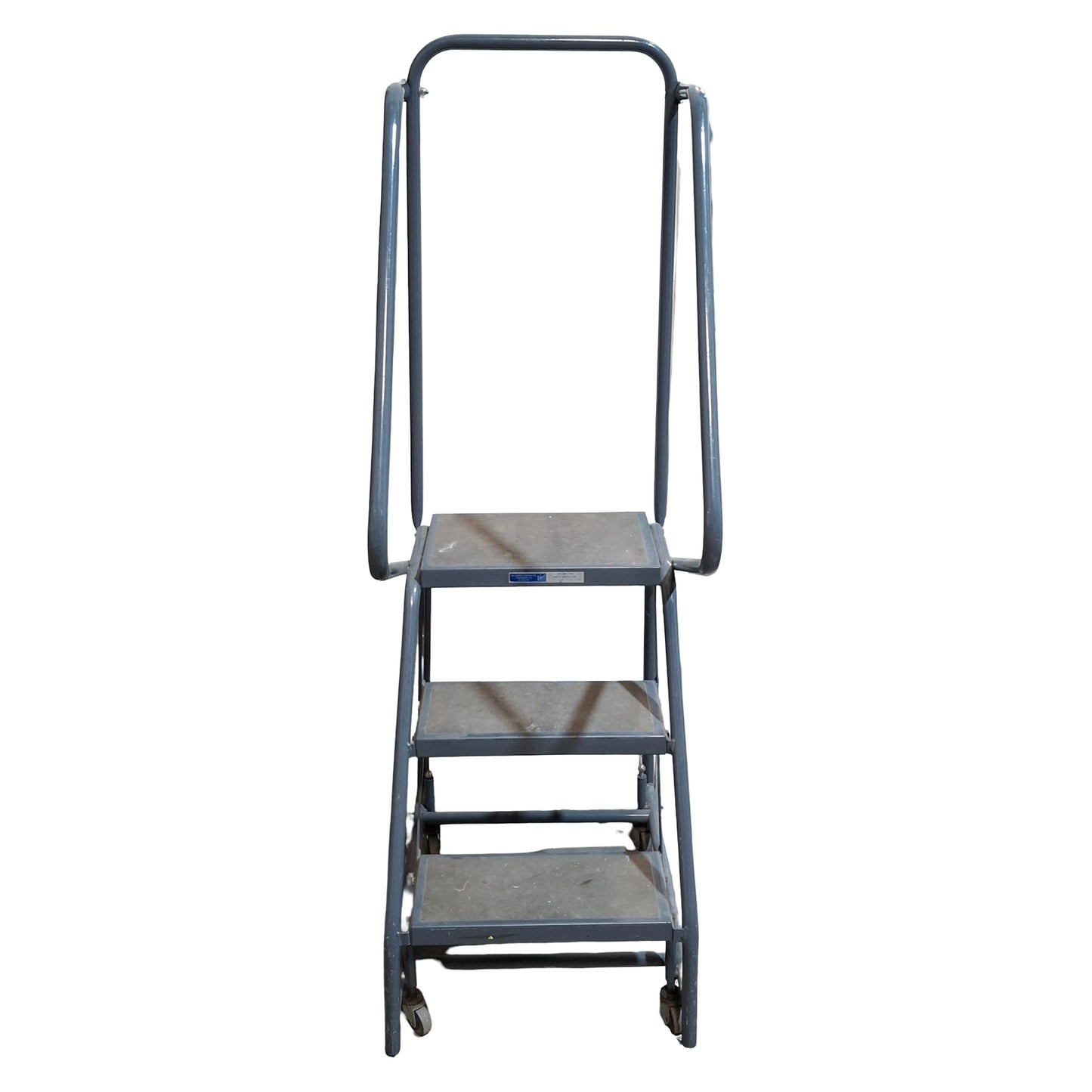 Used Ballymore Steel Safety Ladder, 3-Steps, 16.25in L x 7in W Steps, 10in W Top Step