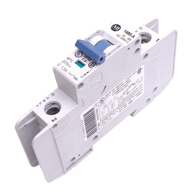 Used Allen Bradley 1489-A1C015 Circuit Breaker, 1-Pole 1.5A, 277VAC Max, DIN Rail