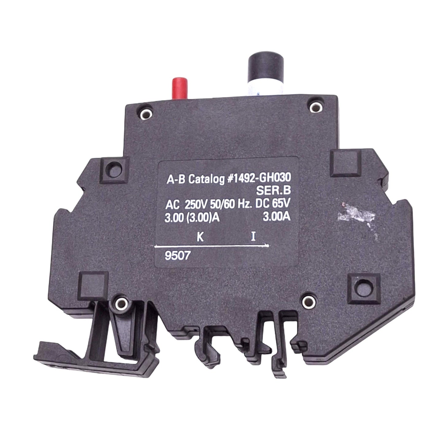 Used Allen Bradley 1492-GH030 Circuit Breaker, 1-Pole 3A, 250VAC 65VDC Max, DIN Rail