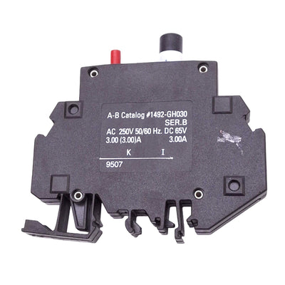 Used Allen Bradley 1492-GH030 Circuit Breaker, 1-Pole 3A, 250VAC 65VDC Max, DIN Rail