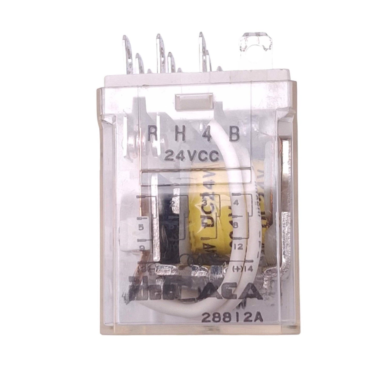 Used IDEC RH4B-24VCC Ice Cube Relay, 4PDT, 14-Pin, 300VAC 10A Max, 24VDC Coil