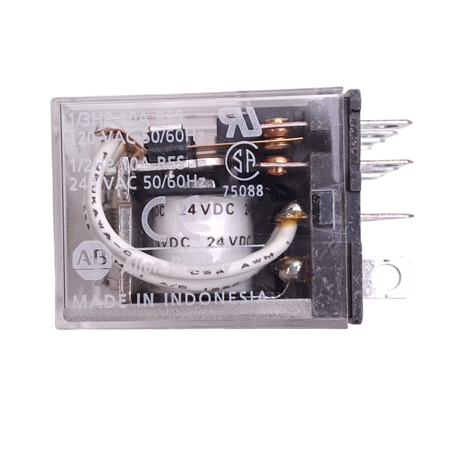 Used Allen Bradley 700-HF34Z24 Relay, 4PDT, 14-Pin Blade, 10A Max, 24VDC Coil