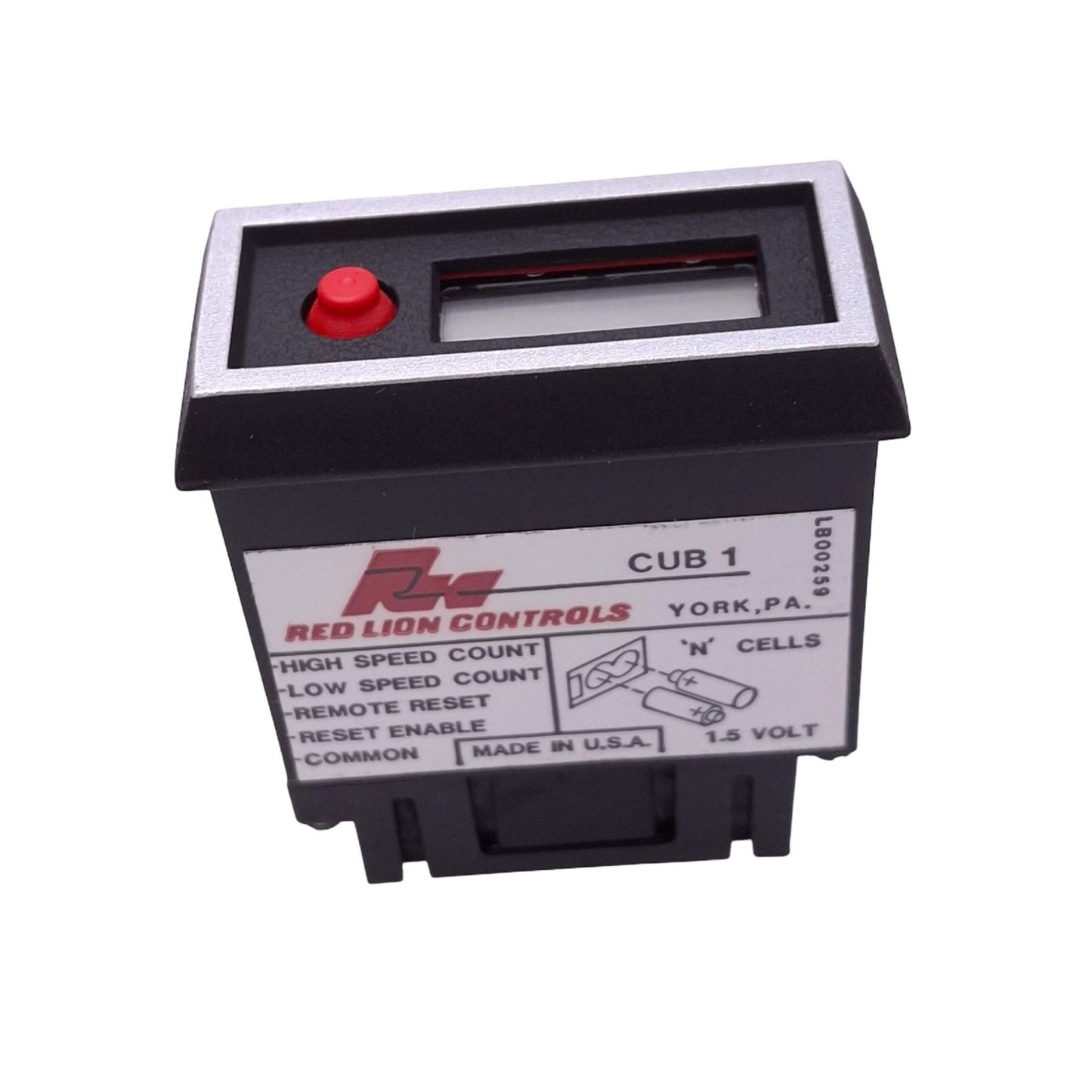 New Red Lion CUB10000 Miniature Electronic Digital Counter, 6-Digit LCD, 1/32 DIN