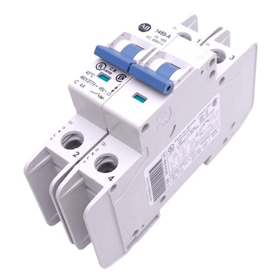 Used Allen Bradley 1489-A2C040 Circuit Breaker, 2-Pole 4A, 480Y/277VAC 48VDC Max