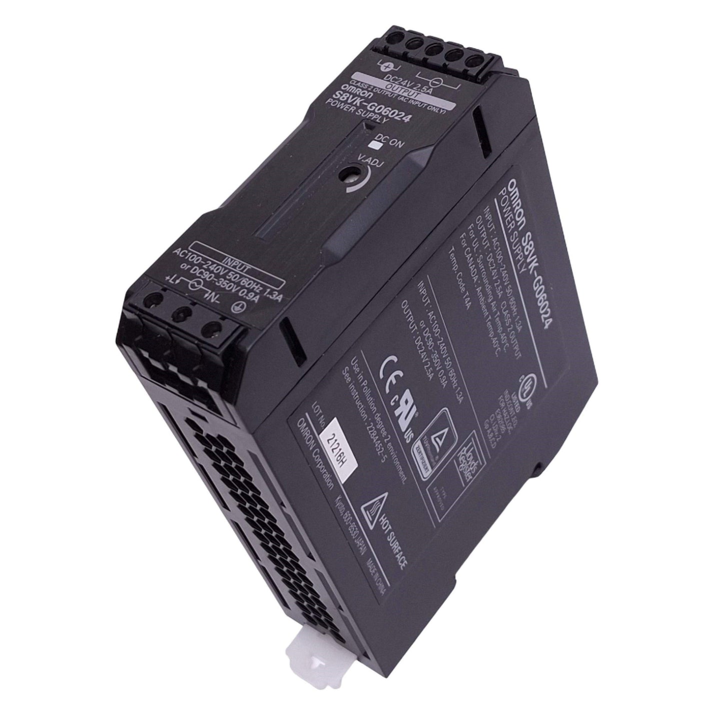 Used Omron S8VK-G06024 Power Supply, 100-240VAC In, 24VDC 2.5A Out, 60W Max