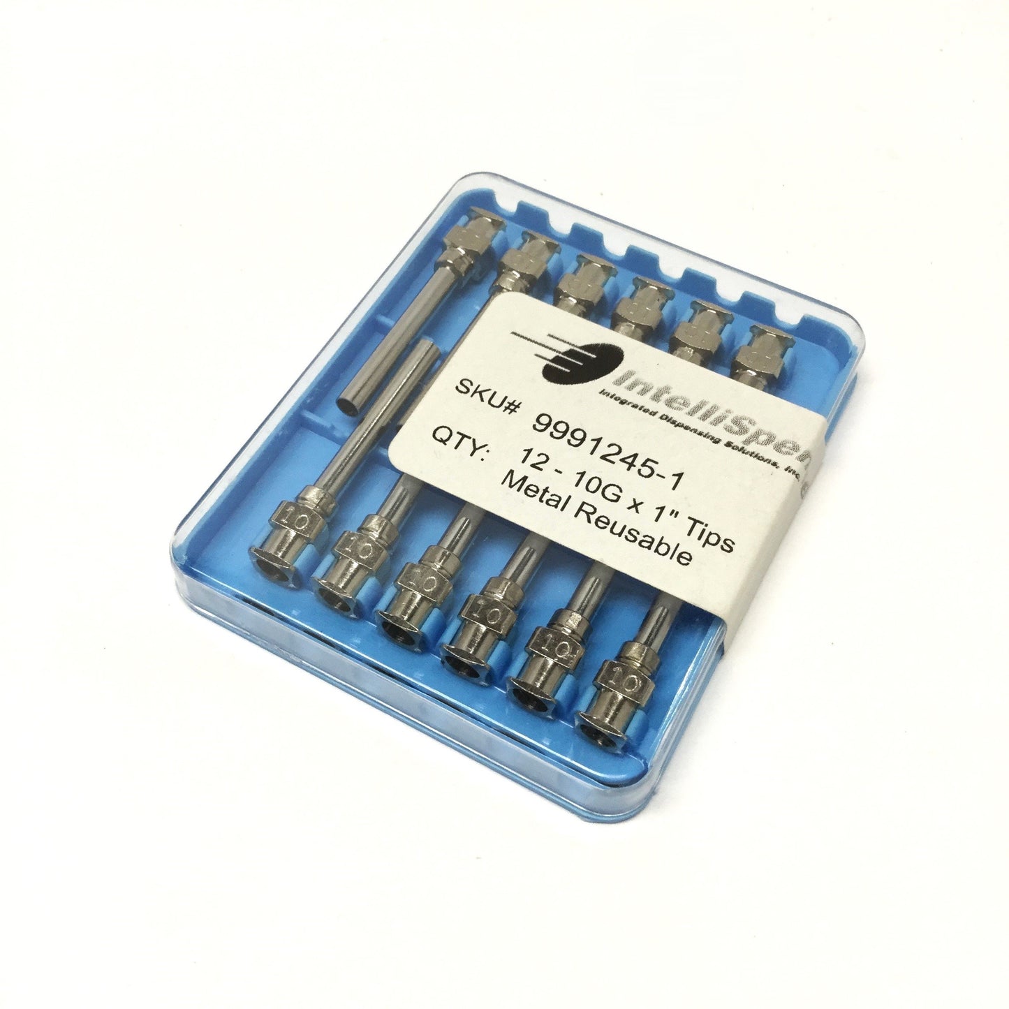 New – Open box Lot of 12 IntelliSpense 9991245-1 Reusable Blunt SS Needle Tips, 10-Gauge x 1"