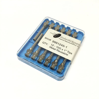 New – Open box Lot of 12 IntelliSpense 9991245-1 Reusable Blunt SS Needle Tips, 10-Gauge x 1"