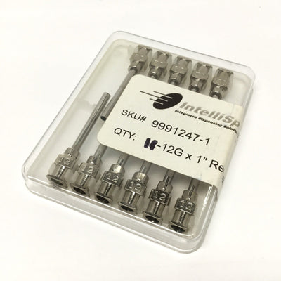 New – Open box Lot of 11 IntelliSpense 9991247-1 Reusable Blunt SS Needle Tips, 12-Gauge x 1"
