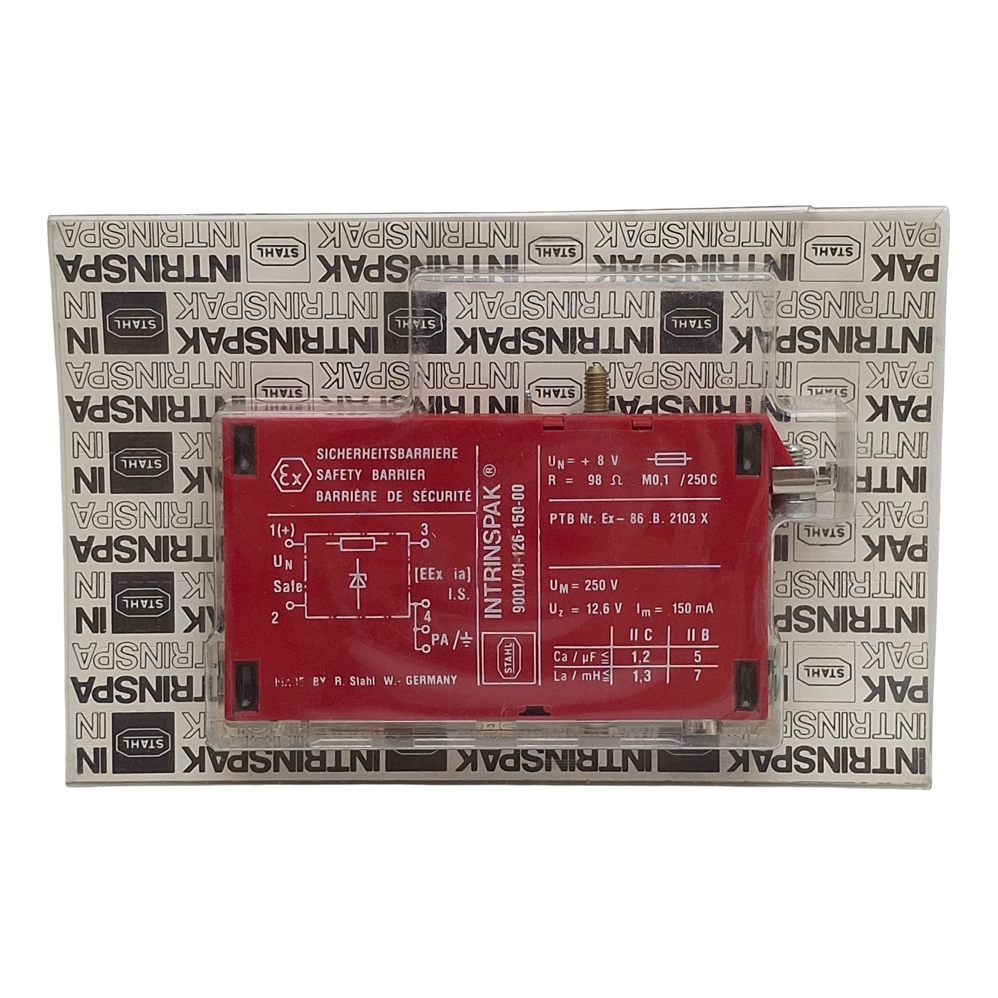 New Stahl 9001/01.126-150-00 Single-Channel Safety Barrier, 250V Max, +8V In, 100mA