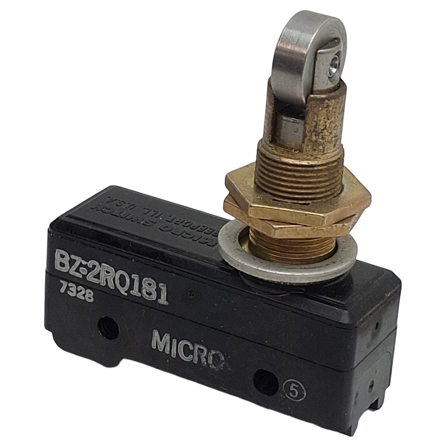 Used Honeywell BZ-2R0181 Roller Plunger Micro Switch, SPDT, 15A 250VDC/480VAC