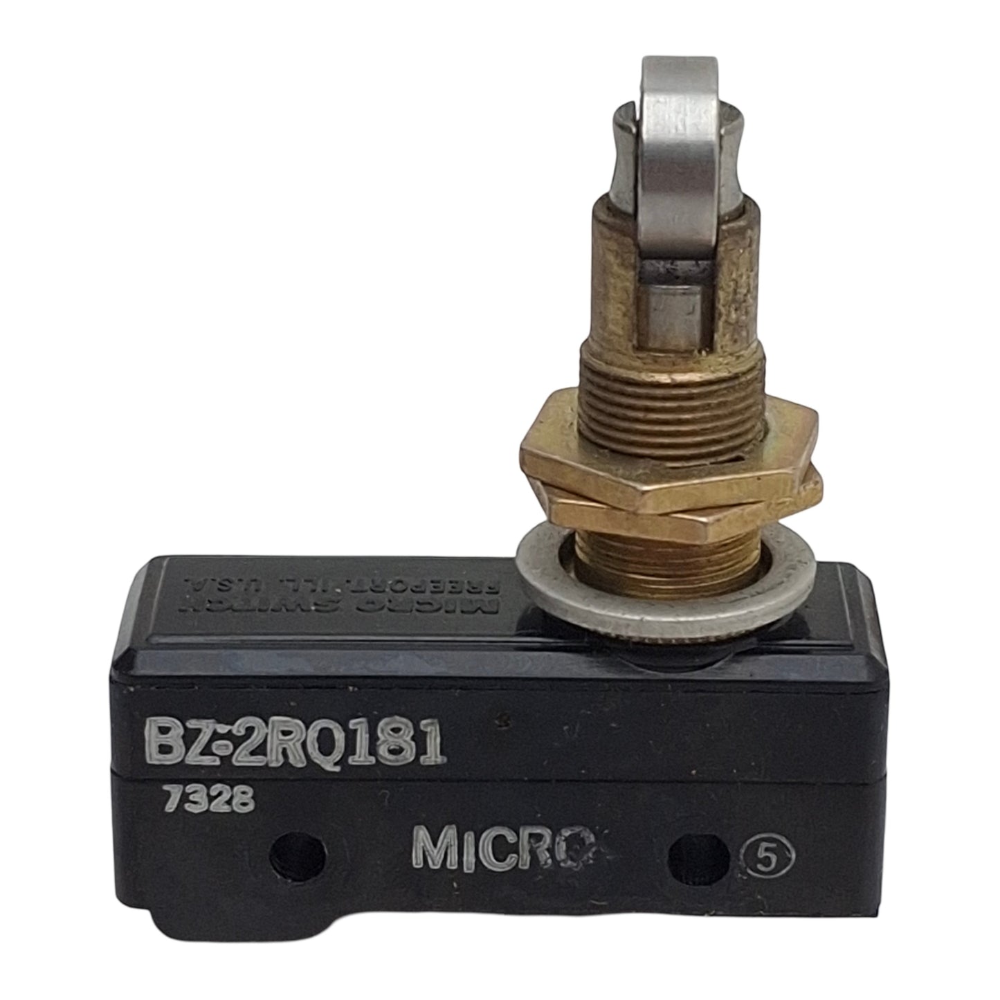 Used Honeywell BZ-2R0181 Roller Plunger Micro Switch, SPDT, 15A 250VDC/480VAC