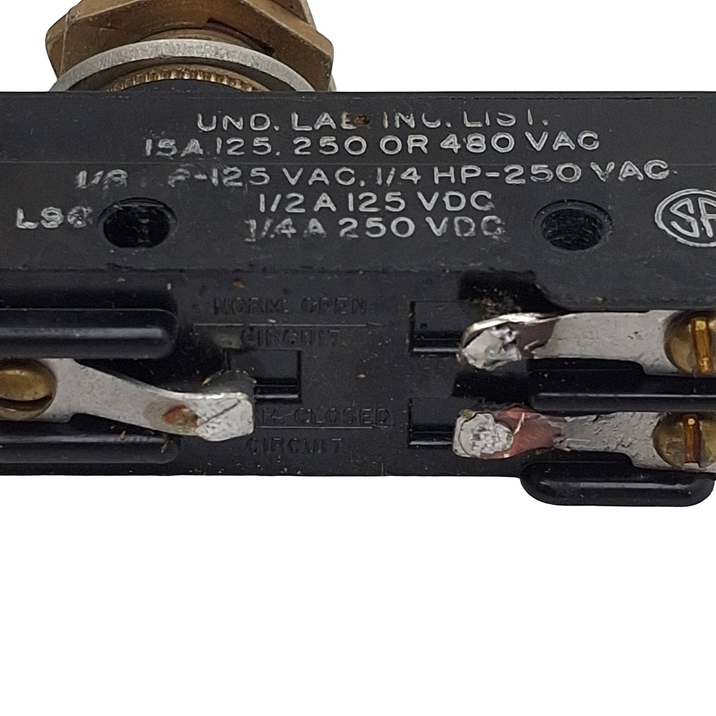 Used Honeywell BZ-2R0181 Roller Plunger Micro Switch, SPDT, 15A 250VDC/480VAC