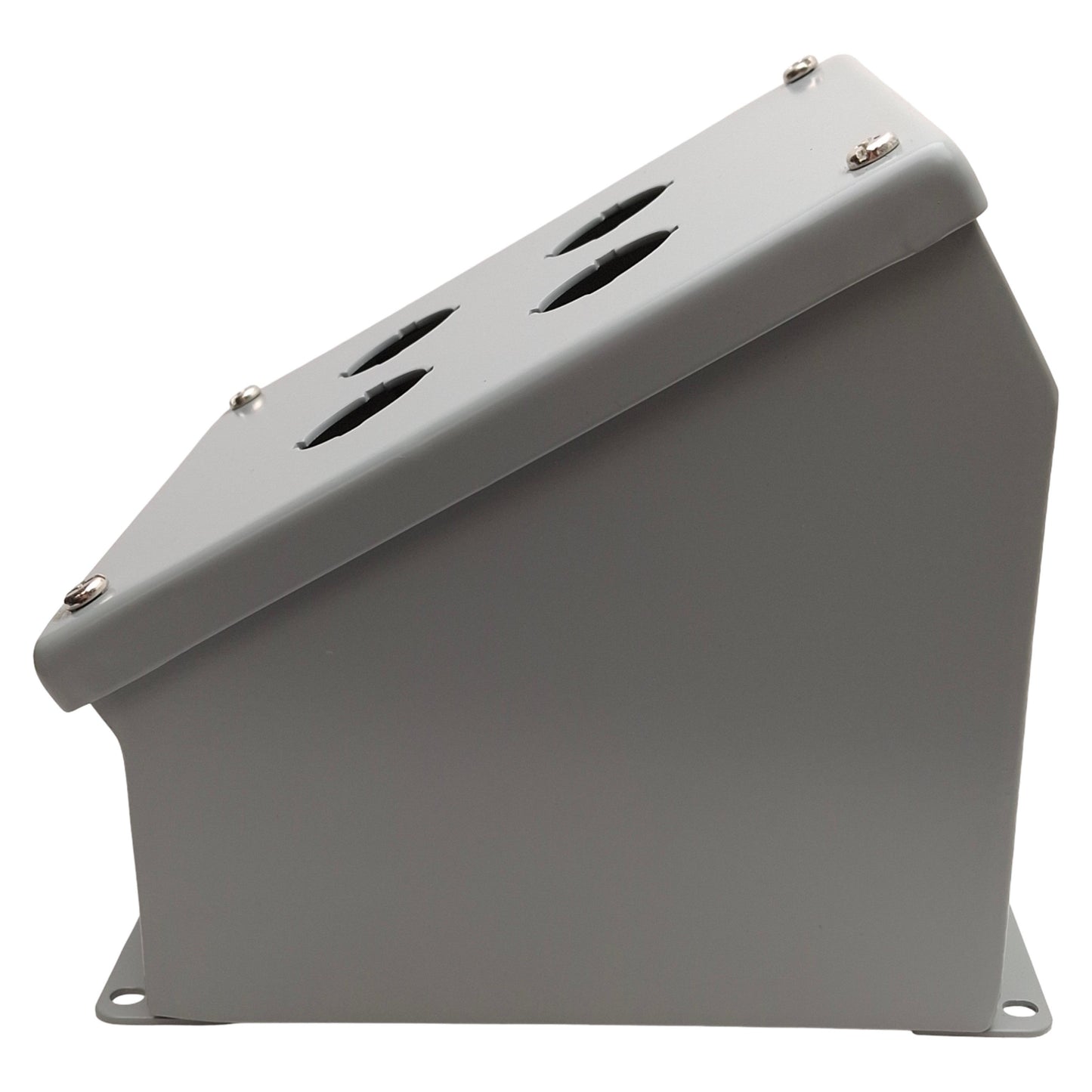 New Hoffman E4SPBA Sloped Front Pushbutton Enclosure ø30.5mm 4-Hole 7.25x6.25x6.75in