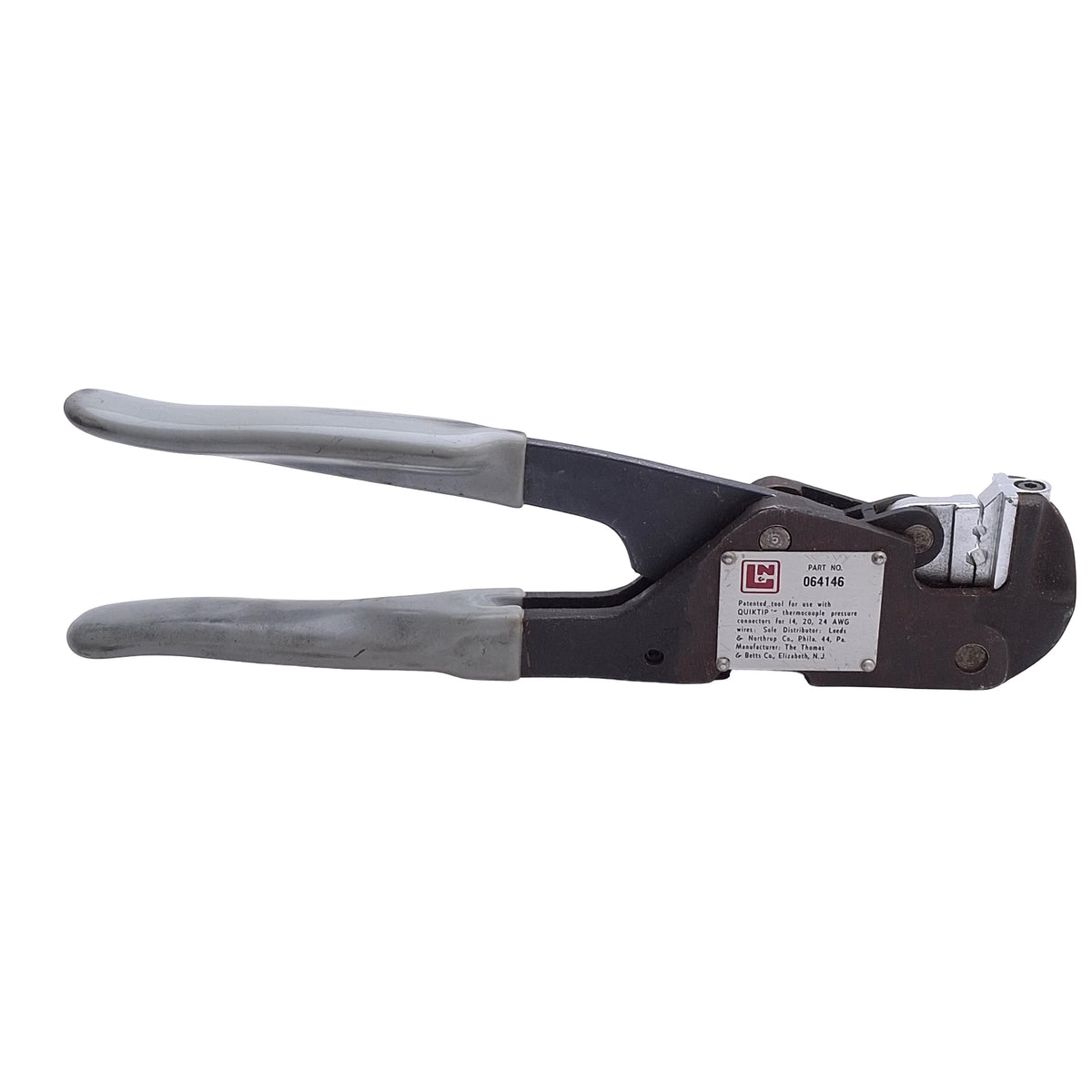 Used Leeds & Northrup 064146 Quick Tip Hand Crimp Tool, T/C Wire 14/20/24 AWG