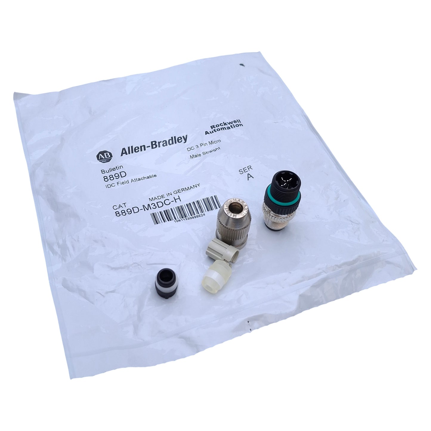 New Allen Bradley 889D-M3DC-H DC Micro Cable Male Straight, 3-Pin, 26-22 AWG