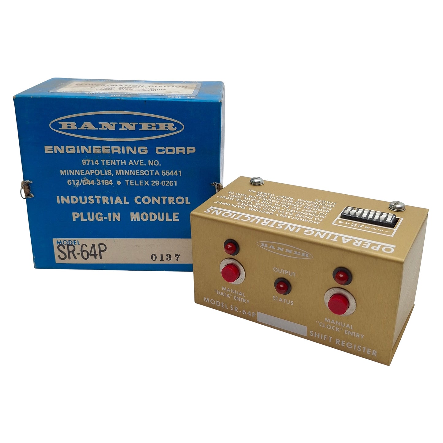 New Banner SR-64P Solid-State Shift Register Logic Module, NPN, 16VAC/20VDC, 64bit