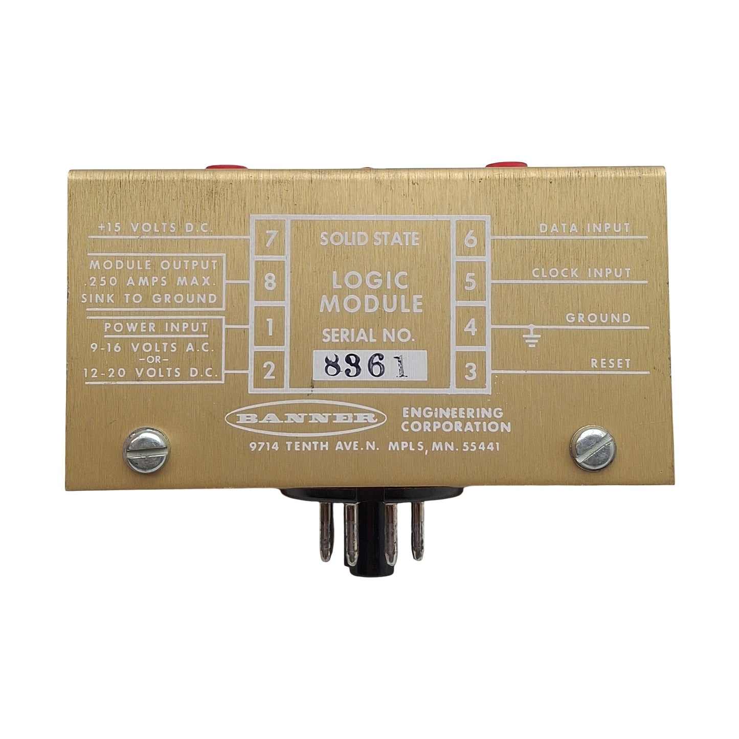 Used Banner SR-64P Solid-State Shift Register Logic Module 16VAC/20VDC 64bit *No LED*