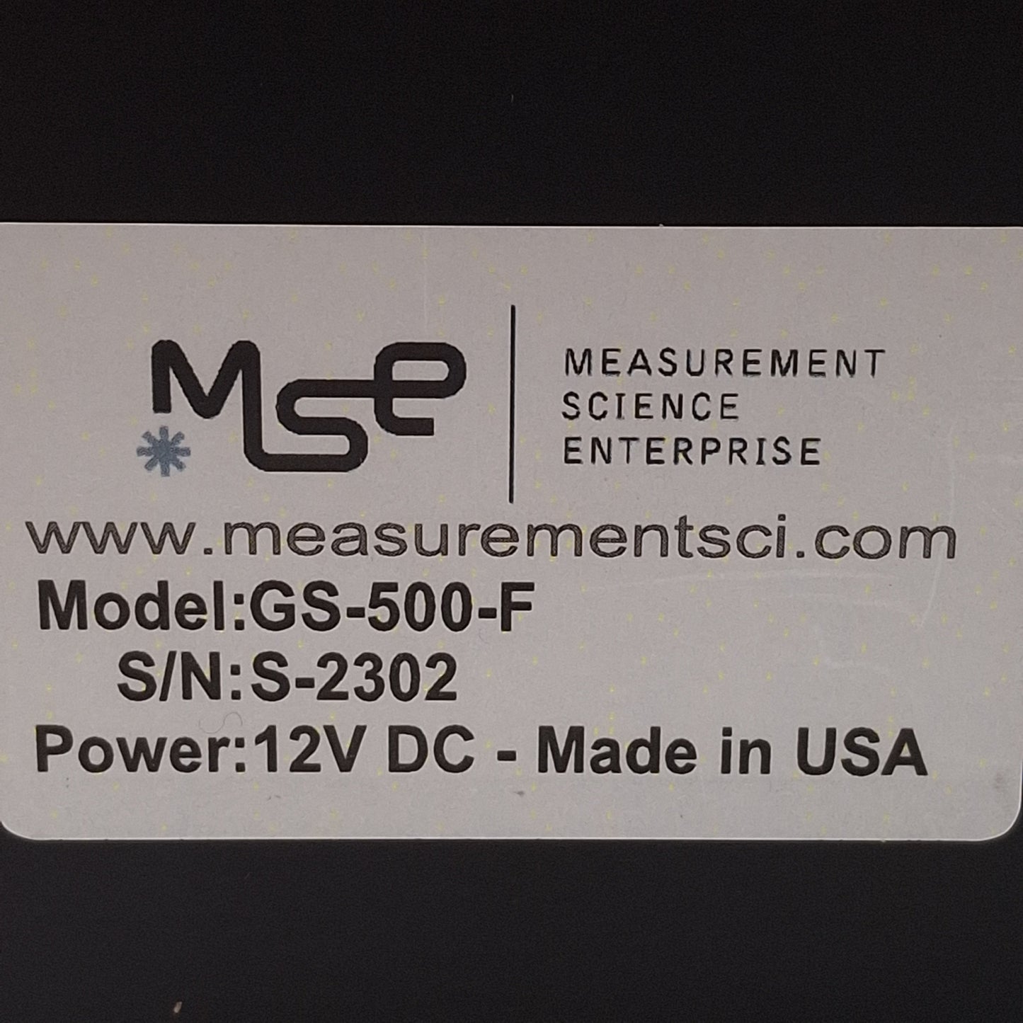 Used MSE GS-500-F / HSML-3M-FG Laser Doppler Velocimetry System, 12VDC *Cracked Lens*