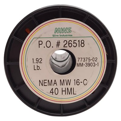 New MWS Wire Industries 40AWG NEMA MW16C Heavy Build Copper Magnet Wire, 1.9lbs