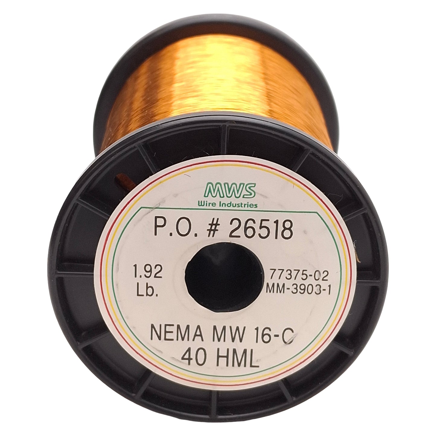 New MWS Wire Industries 40AWG NEMA MW16C Heavy Build Copper Magnet Wire, 1.9lbs