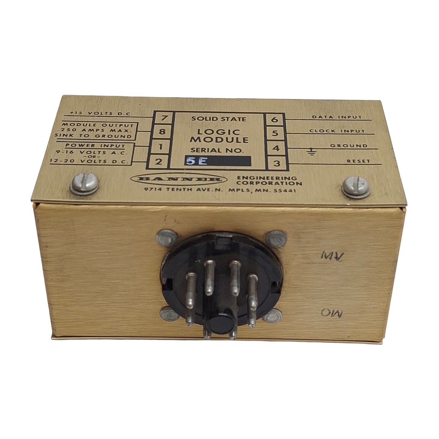 Used Banner SR-8 Solid-State Shift Register Logic Module, 16VAC/20VDC In, 250mA Out