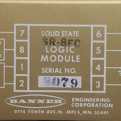 New – Open box Banner SR-8FC Solid-State Shift Register Logic Module, 16VAC/20VDC In, 250mA Out