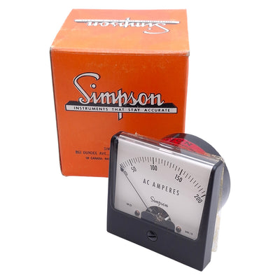 New Simpson 02626 AC Ammeter 0.008Ohms @ 60Hz, 2-1/2in Size, 0-200 Range