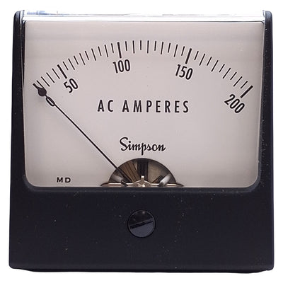 New Simpson 02626 AC Ammeter 0.008Ohms @ 60Hz, 2-1/2in Size, 0-200 Range