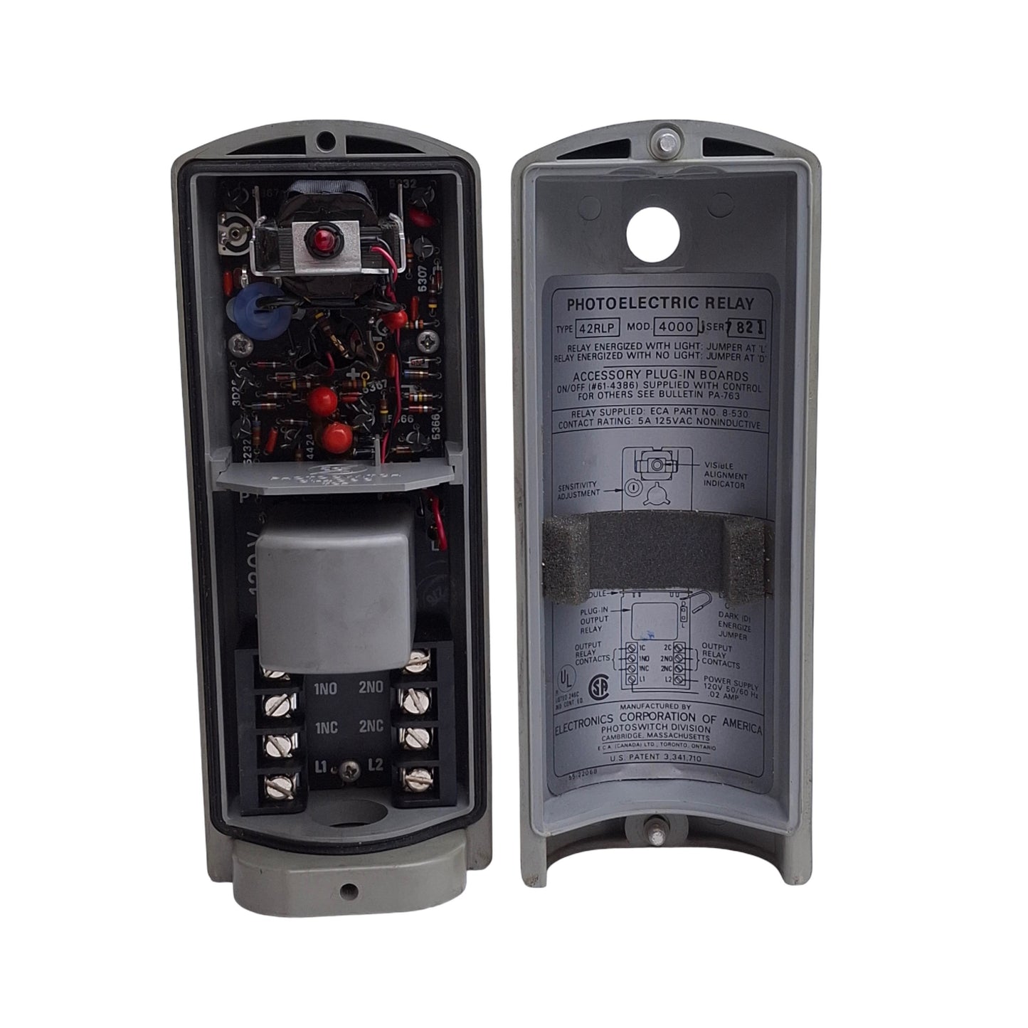 Used Photoswitch 42RLP-4000-J Photoelectric Proximity Control 6ft Range, 120VAC, DPDT