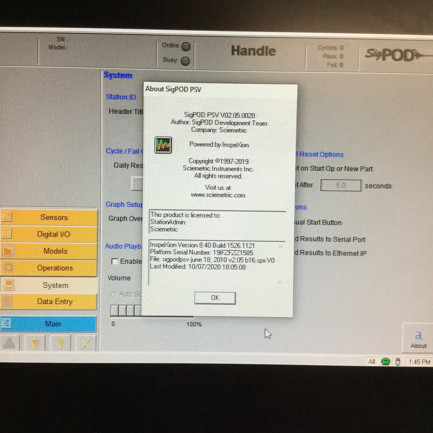 Used Sciemetric 1204-0H10 Rev 5.02 sigPOD Process Monitoring System, 4-Channel, 24VDC