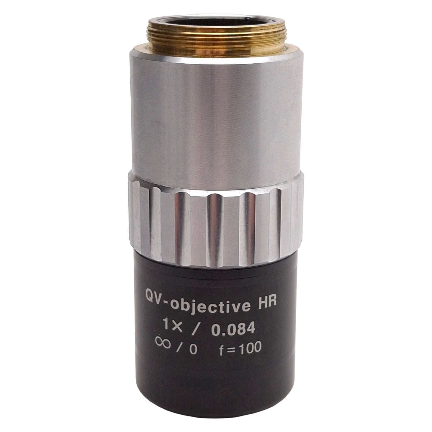 Used Mitutoyo 02AKT250 QV-HR1x Quick Vision Objective Lens 1x/0.084, f=100, 40.6mm WD