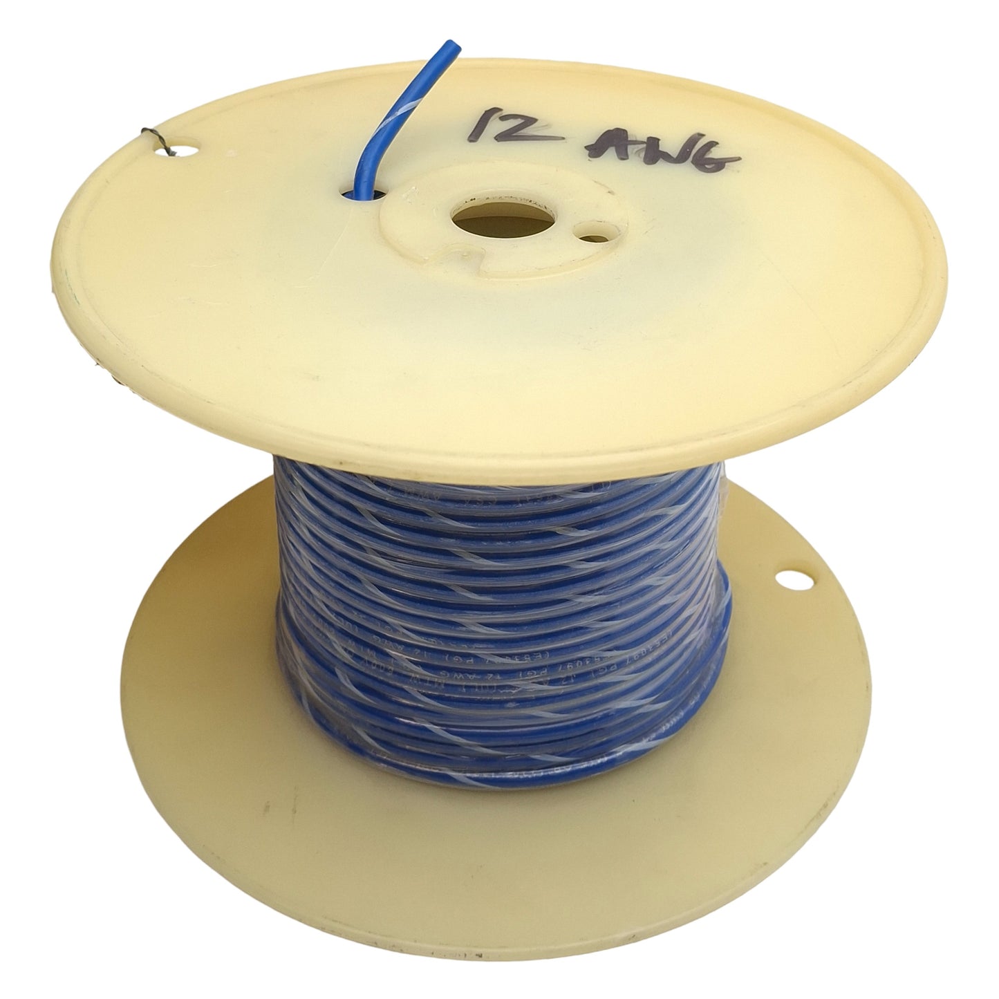 Used Anixter 1015-12/65-6 Blue Hook-Up Lead Wire, TNC, 12AWG, 65-Strand, 600V, 100ft