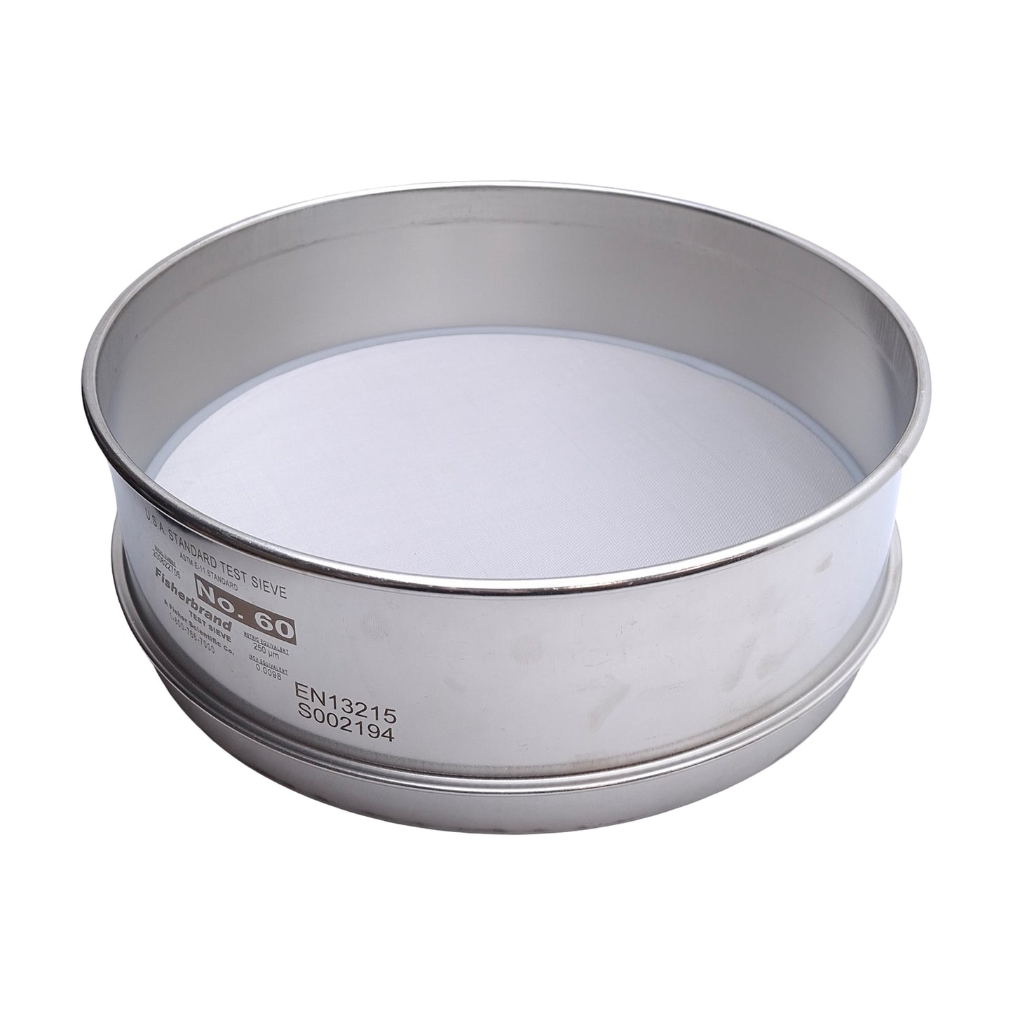 Used Fisher No. 60 ASTM E-11 Standard Test Sieve, Size 60, 250µm Opening, 12in Dia
