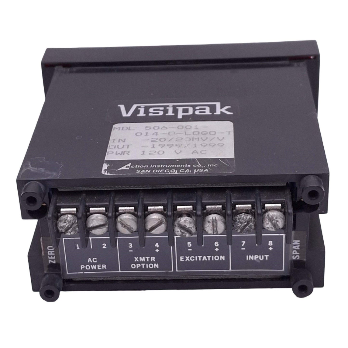 Used Action Instruments 506-001-014-0-LOGO-T Visipak Panel Meter, -20/20mV/V